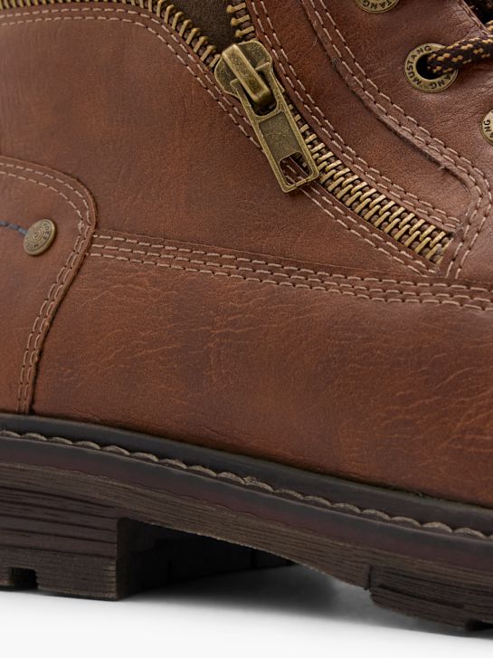 mustang geregen enkellaars cognac deichmann