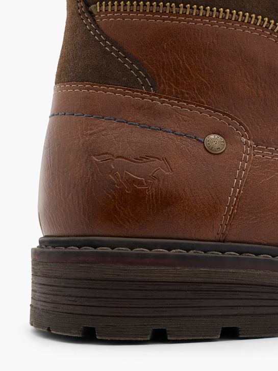 mustang geregen enkellaars cognac deichmann