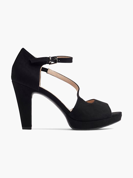 graceland peep toe hak zwart deichmann