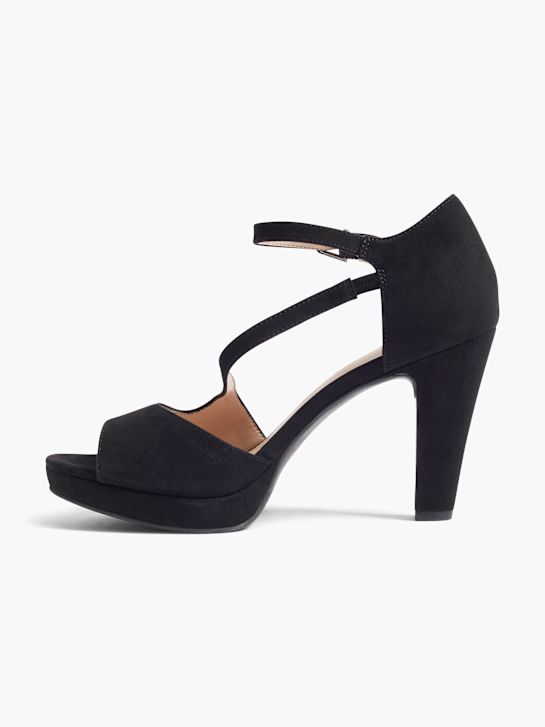 graceland peep toe hak zwart deichmann