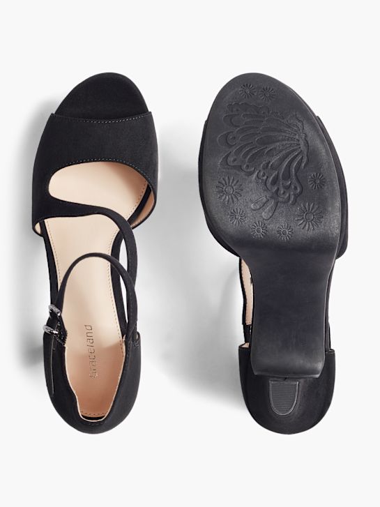 graceland peep toe hak zwart deichmann