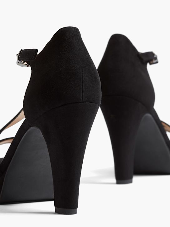 graceland peep toe hak zwart deichmann