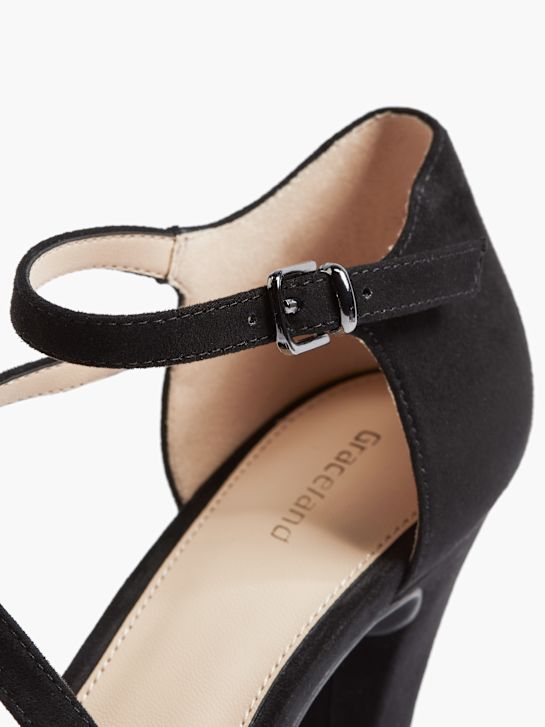 graceland peep toe hak zwart deichmann