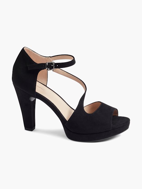 graceland peep toe hak zwart deichmann