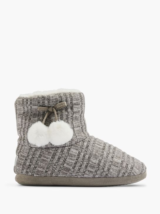 casa mia pantoffel pluche grijs deichmann