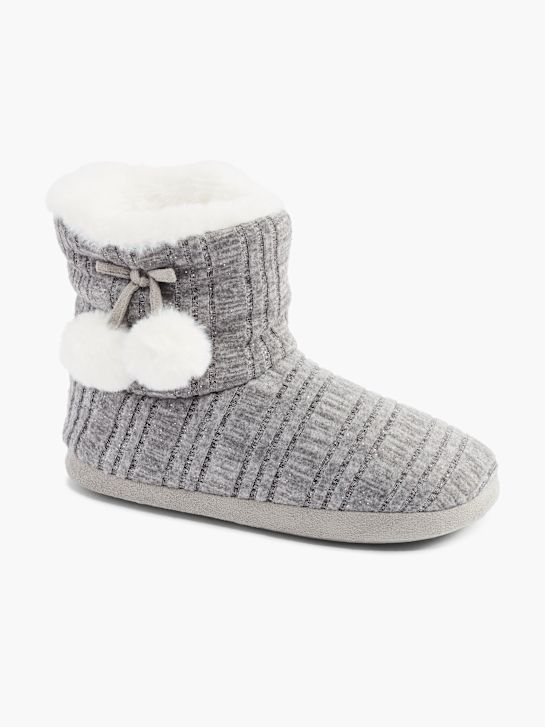 casa mia pantoffel pluche grijs deichmann