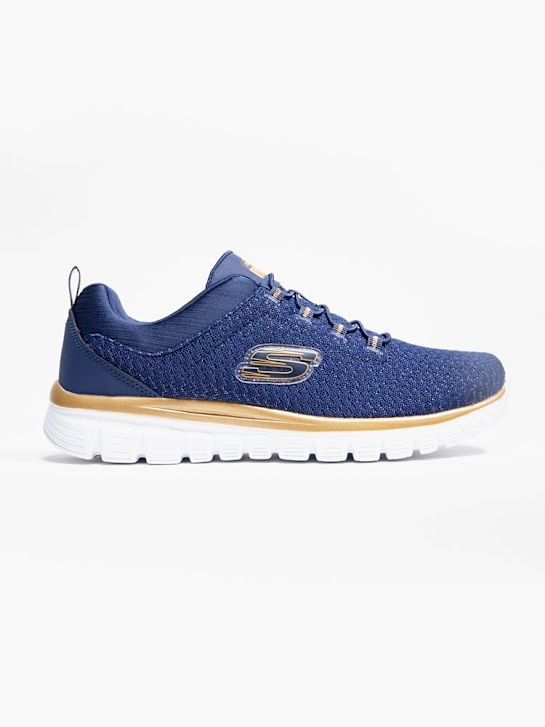 skechers sierlijke 2.0 slip-on trainer blauw deichmann